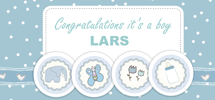 Gefeliciteerd Mark, met de geboorte van Lars